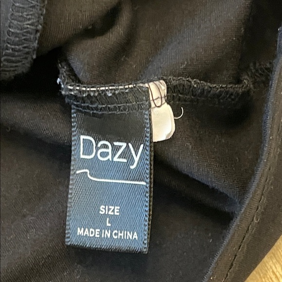 DAZY Black Button-Up Juniors Top L - Picture 4 of 6